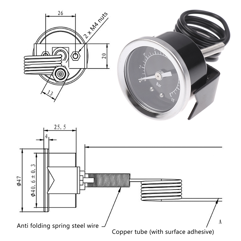 16 Bar Espresso Machine Pressu - огляд і ціна Pressure Gauge Espresso